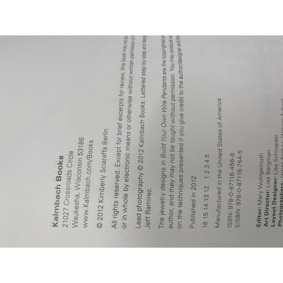 Build Your Own Wire Pendants Paperback Kimberly Sciaraffa Berlin - Picture 9 of 10